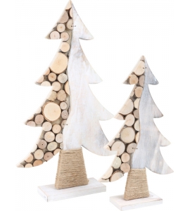 Štýlová dekorácia - drevené vianočné stromčeky