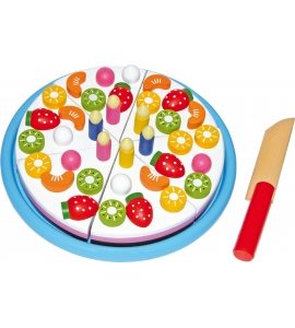 Drevená krájáná narodeninová torta