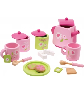 Drevená čajová súprava