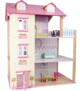 Otočná vila pre bábiky - Ružová strecha